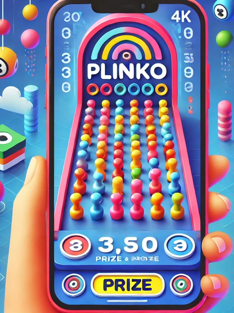 Εφαρμογή Plinko στο κινητό τηλέφωνο.